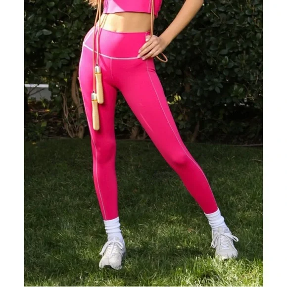 SPLITS59 Tread Highwaist Techflex 7/8 Legging Dragonfruit Pink Sz S